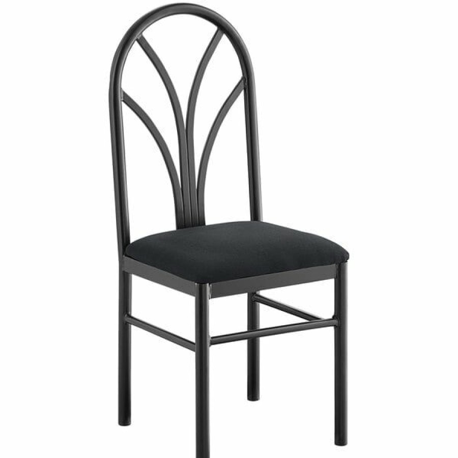 Restaurant Chairs * | Best Reviews Of Lancaster Table & Seating Black 4 Spoke Restaurant Dining Room Chair With 1 3/4 Padded Seat