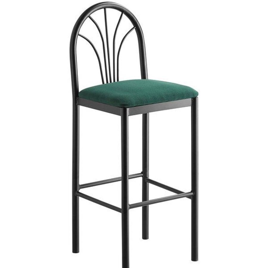 Restaurant Bar Stools * | Buy Lancaster Table & Seating Fan Back Bar Height Cafe Chair With 1 3/4 Green Fabric Seat