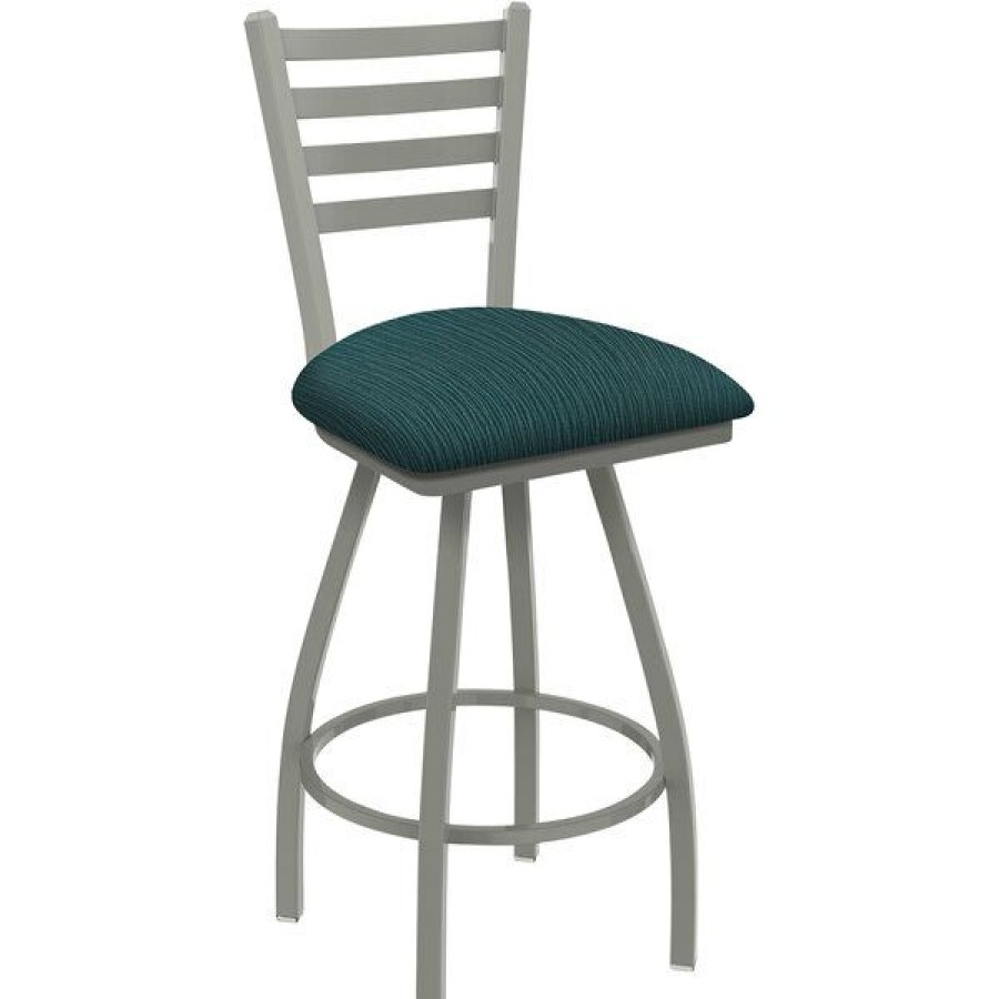 Restaurant Bar Stools * | Budget Holland Bar Stool Xl 410 Jackie 30 Ladderback Swivel Bar Stool With Anodized Nickel Finish And Graph Tidal Seat