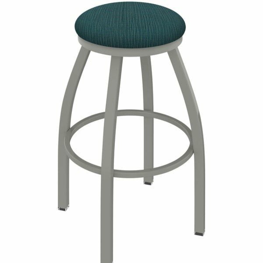 Restaurant Bar Stools * | Best Pirce Holland Bar Stool Xl 802 Misha 30 Ladderback Swivel Bar Stool With Anodized Nickel Finish And Graph Tidal Seat