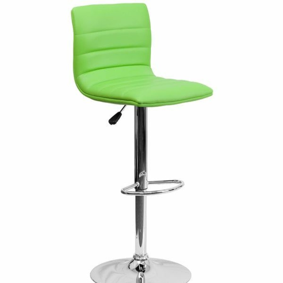 Restaurant Bar Stools * | Buy Flash Furniture Ch-92023-1-Grn-Gg Green Vinyl Contemporary Adjustable Height Barstool