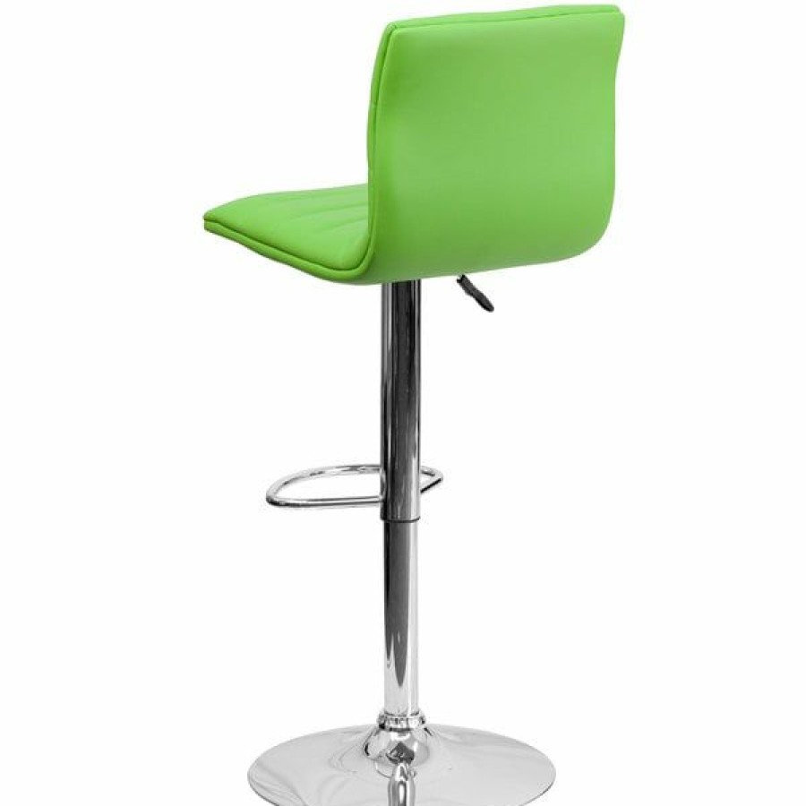 Restaurant Bar Stools * | Buy Flash Furniture Ch-92023-1-Grn-Gg Green Vinyl Contemporary Adjustable Height Barstool