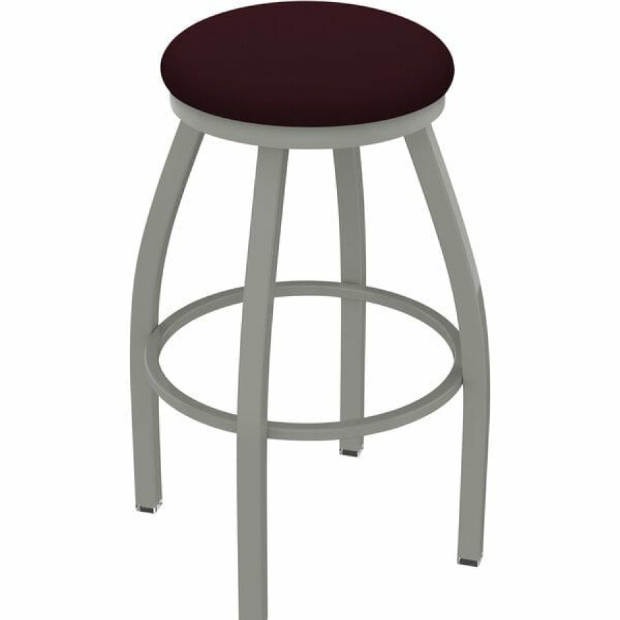 Restaurant Bar Stools * | Budget Holland Bar Stool Xl 802 Misha 30 Ladderback Swivel Bar Stool With Anodized Nickel Finish And Canter Bordeaux Seat