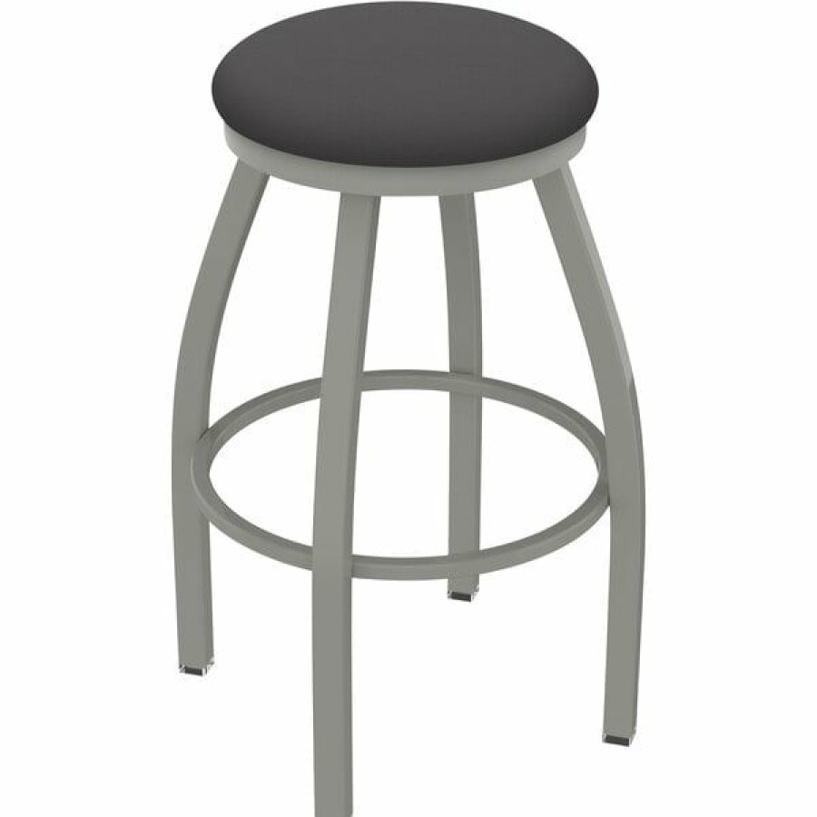 Restaurant Bar Stools * | Outlet Holland Bar Stool Xl 802 Misha 30 Ladderback Swivel Bar Stool With Anodized Nickel Finish And Canter Storm Seat