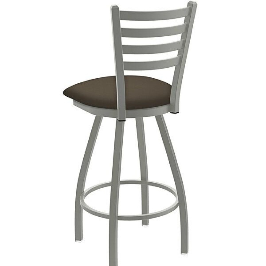 Restaurant Bar Stools * | Cheap Holland Bar Stool Holland Barstool Xl 410 Jackie 30 Ladderback Swivel Bar Stool With Anodized Nickel Finish And Canter Earth Seat