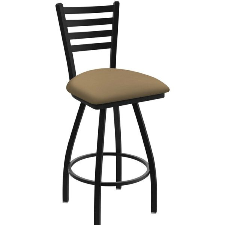 Restaurant Bar Stools * | Outlet Holland Bar Stool Xl 410 Jackie 30 Ladderback Swivel Bar Stool With Black Wrinkle Finish And Canter Sand Seat