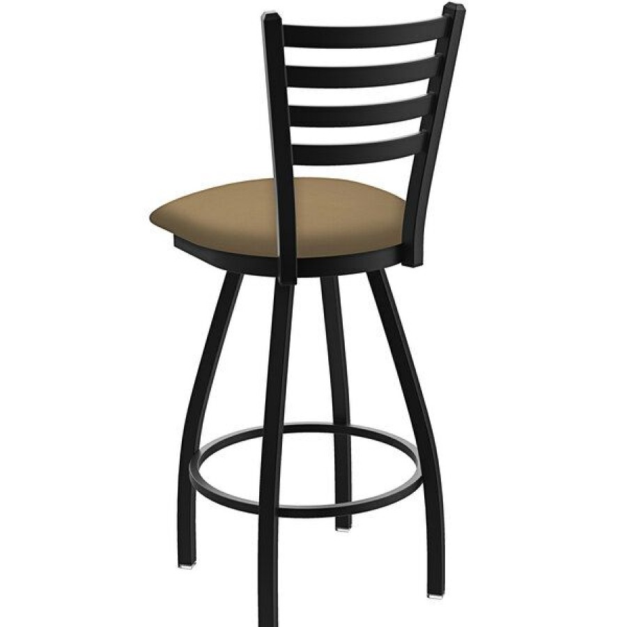 Restaurant Bar Stools * | Outlet Holland Bar Stool Xl 410 Jackie 30 Ladderback Swivel Bar Stool With Black Wrinkle Finish And Canter Sand Seat