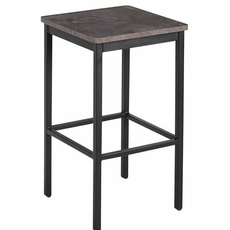 Restaurant Bar Stools * | Best Pirce Bfm Seating Trent Sand Black Steel Backless Barstool With Relic Rustic Copper Seat