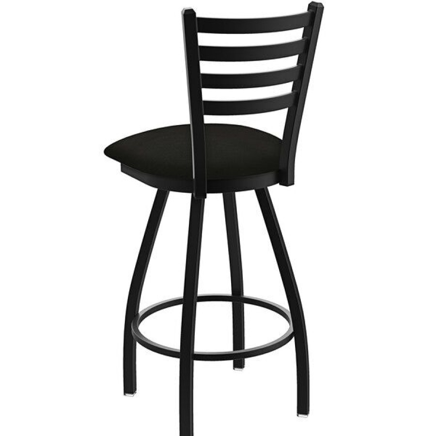 Restaurant Bar Stools * | Best Sale Holland Bar Stool Xl 410 Jackie 30 Ladderback Swivel Bar Stool With Black Wrinkle Finish And Canter Espresso Seat