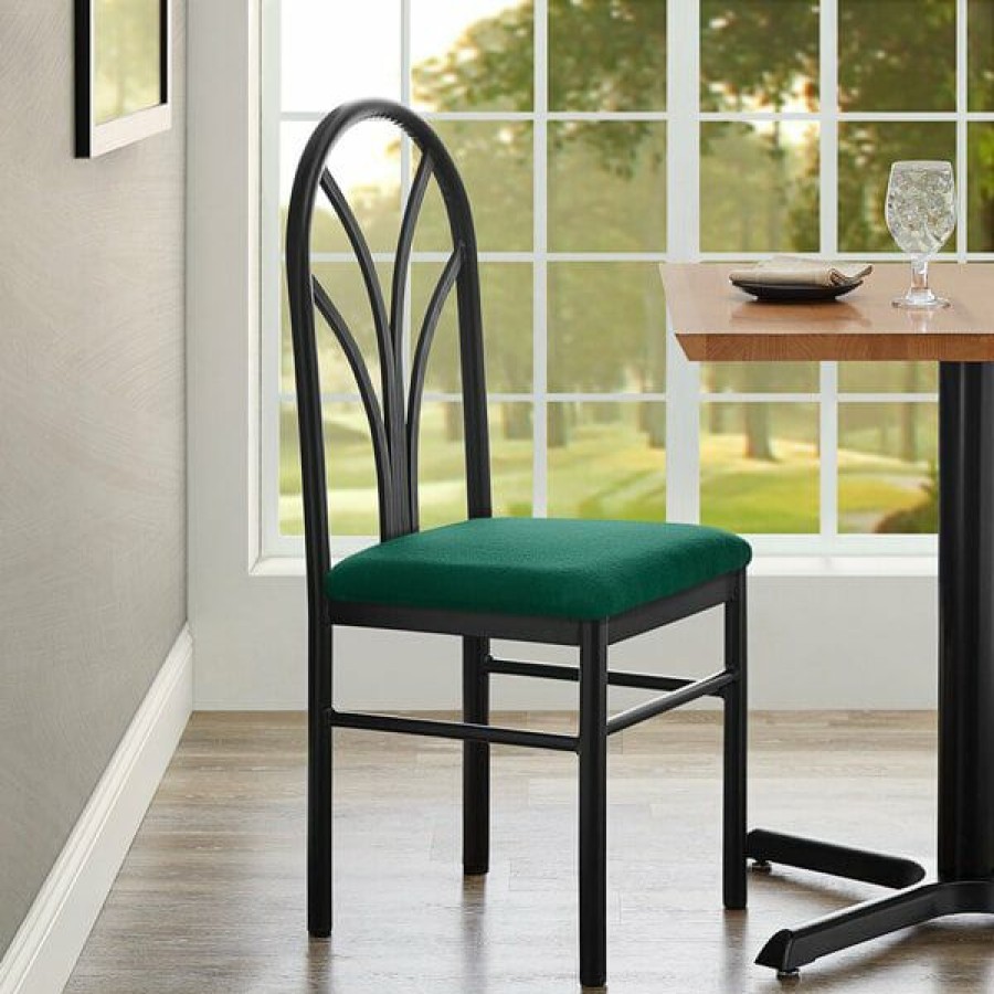 Restaurant Chairs * | Cheap Lancaster Table & Seating Green 4 Spoke Restaurant Dining Room Chair With 1 3/4 Padded Seat