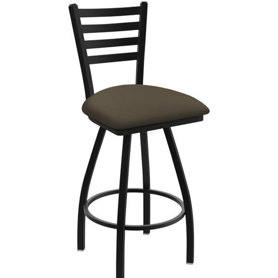 Restaurant Bar Stools * | Cheapest Holland Bar Stool Xl 410 Jackie 30 Ladderback Swivel Bar Stool With Black Wrinkle Finish And Canter Earth Seat