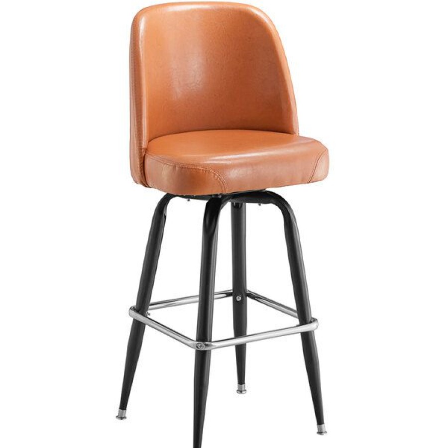 Restaurant Bar Stools * | Cheapest Lancaster Table & Seating Light Brown Barstool With 18 Wide Bucket Seat