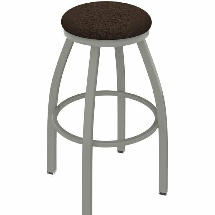 Restaurant Bar Stools * | Buy Holland Bar Stool Xl 802 Misha 30 Ladderback Swivel Bar Stool With Anodized Nickel Finish And Rein Coffee Seat