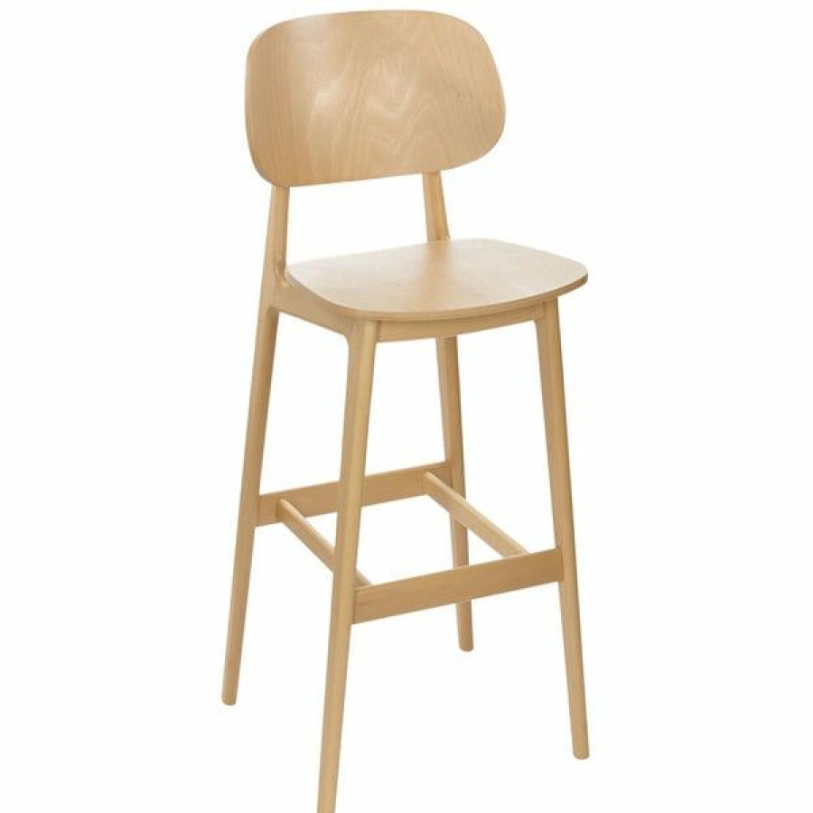 Restaurant Bar Stools * | Buy Bfm Seating Zwb22Nt-Nt Emma Natural Beechwood Bar Height Chair