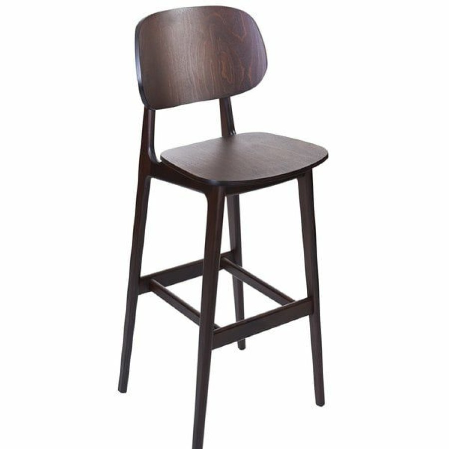 Restaurant Bar Stools * | Top 10 Bfm Seating Zwb22Dw-Dw Emma Dark Walnut Bar Height Chair