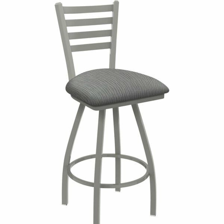 Restaurant Bar Stools * | Wholesale Holland Bar Stool Xl 410 Jackie 30 Ladderback Swivel Bar Stool With Anodized Nickel Finish And Graph Alpine Seat