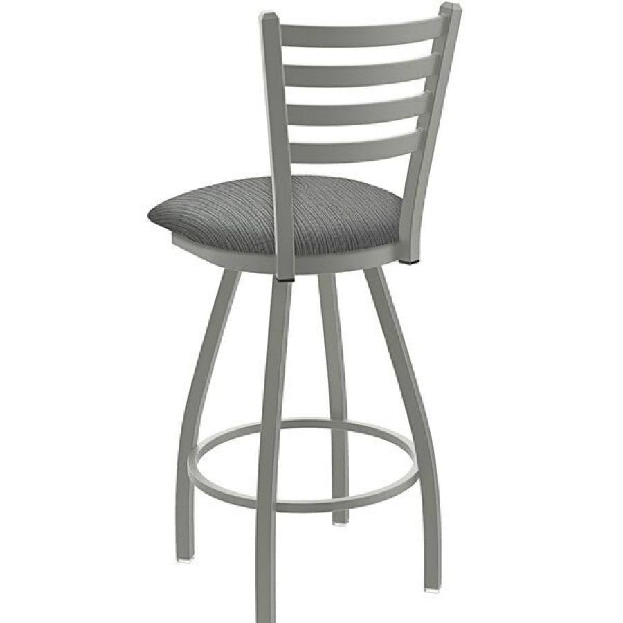 Restaurant Bar Stools * | Wholesale Holland Bar Stool Xl 410 Jackie 30 Ladderback Swivel Bar Stool With Anodized Nickel Finish And Graph Alpine Seat