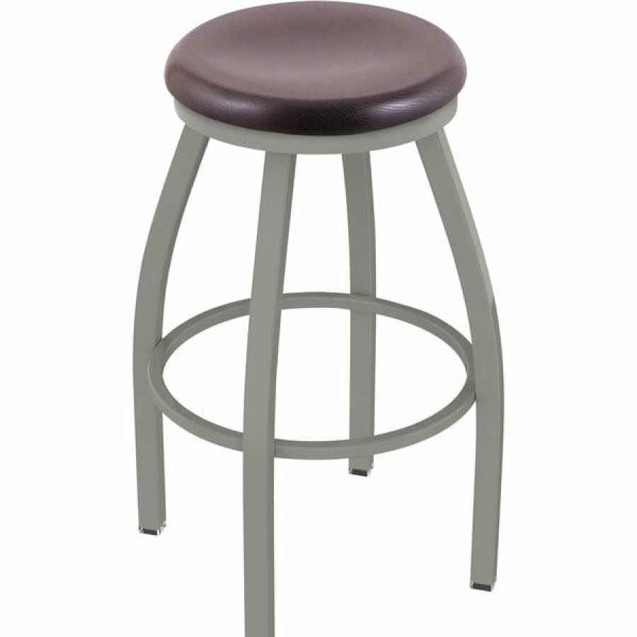 Restaurant Bar Stools * | Promo Holland Bar Stool Xl 802 Misha 30 Ladderback Swivel Bar Stool With Anodized Nickel Finish And Dark Cherry Oak Seat