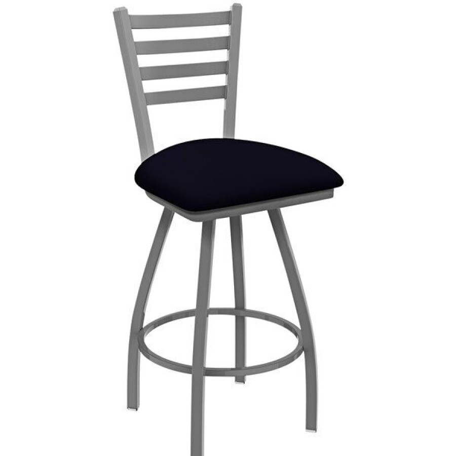 Restaurant Bar Stools * | Cheapest Holland Bar Stool Holland Barstool Xl 410 Jackie 30 Ladderback Swivel Bar Stool With Anodized Nickel Finish And Canter Twilight Seat