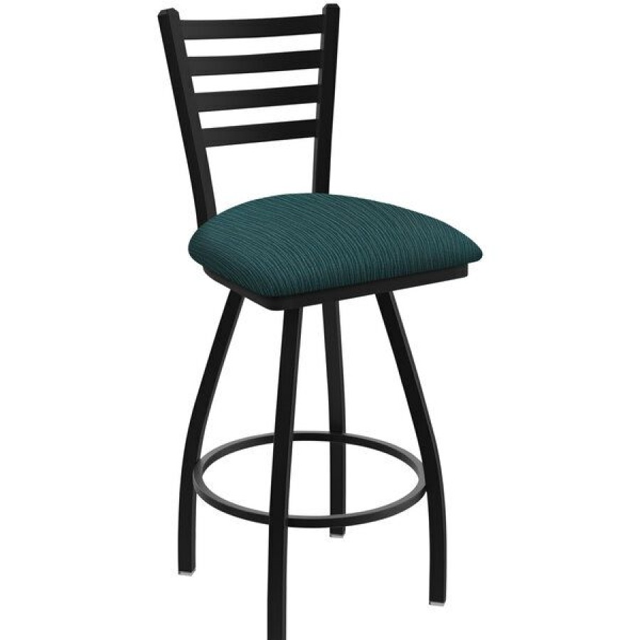 Restaurant Bar Stools * | Deals Holland Bar Stool Xl 410 Jackie 30 Ladderback Swivel Bar Stool With Black Wrinkle Finish And Graph Tidal Seat