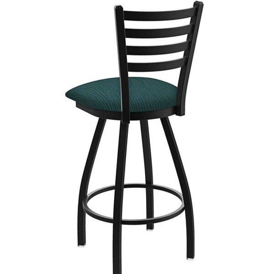 Restaurant Bar Stools * | Deals Holland Bar Stool Xl 410 Jackie 30 Ladderback Swivel Bar Stool With Black Wrinkle Finish And Graph Tidal Seat