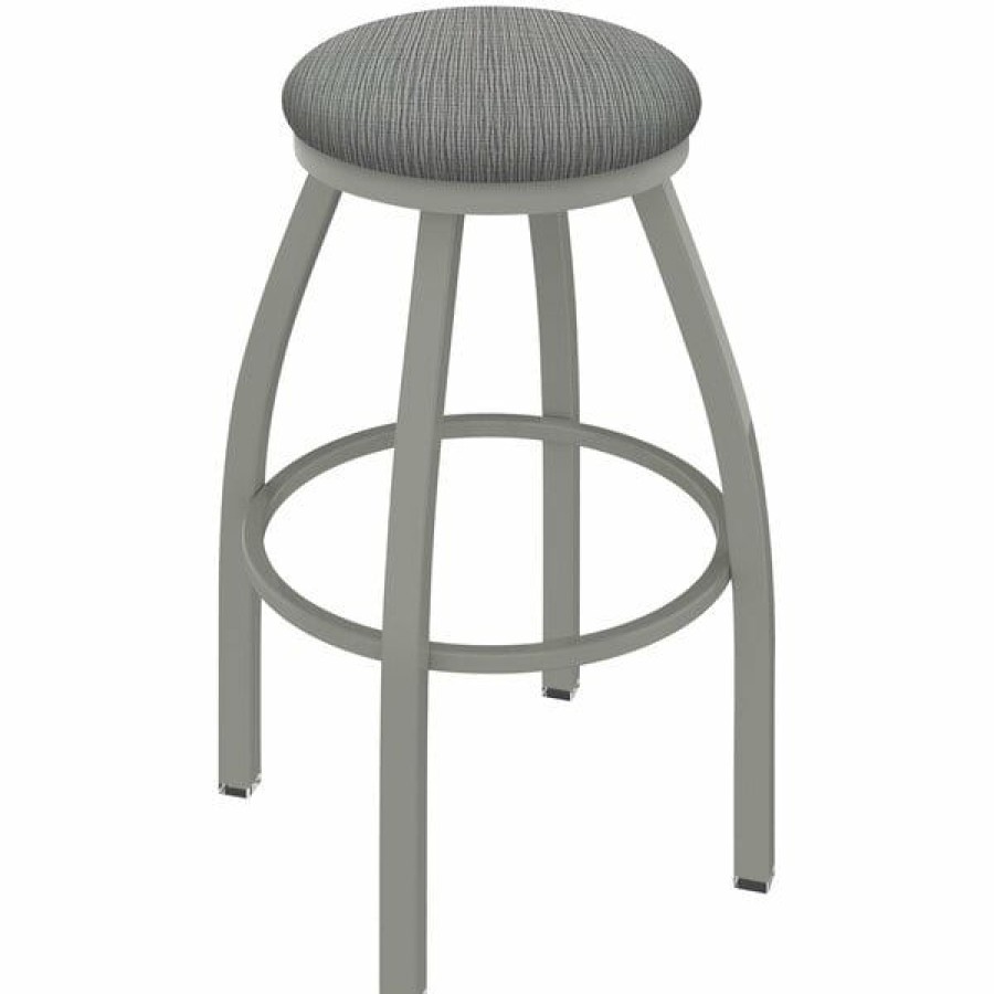 Restaurant Bar Stools * | Best Deal Holland Bar Stool Xl 802 Misha 30 Ladderback Swivel Bar Stool With Anodized Nickel Finish And Graph Alpine Seat