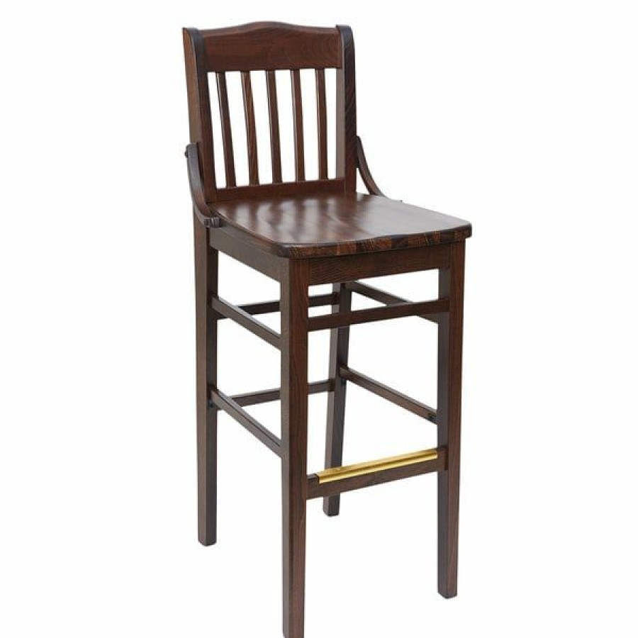 Restaurant Bar Stools * | Promo Bfm Seating Zwb302Dw-Dw Cornell Dark Walnut Beechwood Bar Height Chair