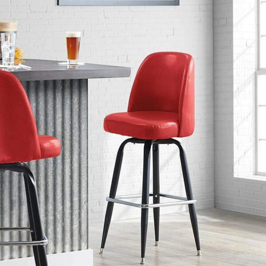 Restaurant Bar Stools * | New Lancaster Table & Seating Crimson Barstool With 18 Wide Bucket Seat