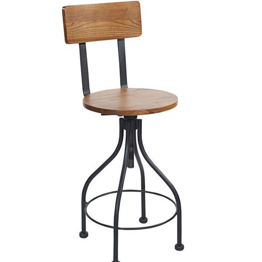 Restaurant Bar Stools * | Cheapest Bfm Seating Js22Sash-Aasb Lincoln Screw Barstool With Sand Black Coated Steel Frame And Autumn Ash Veneer Wood Seat