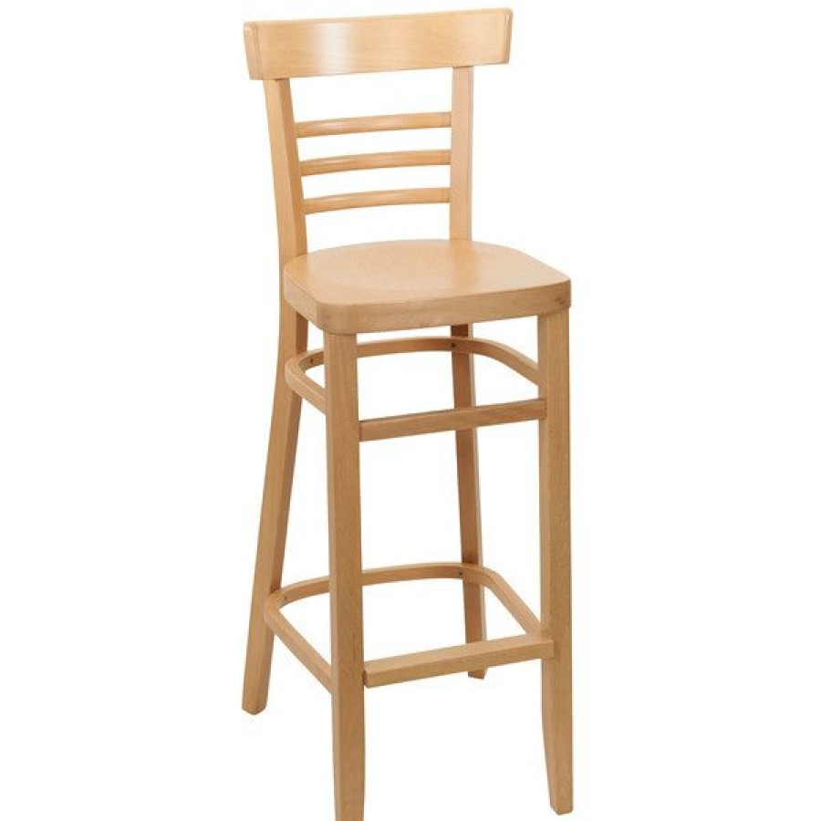 Restaurant Bar Stools * | Wholesale Bfm Seating Zwb66Nt-Nt Giulia Natural Beechwood Bar Height Chair