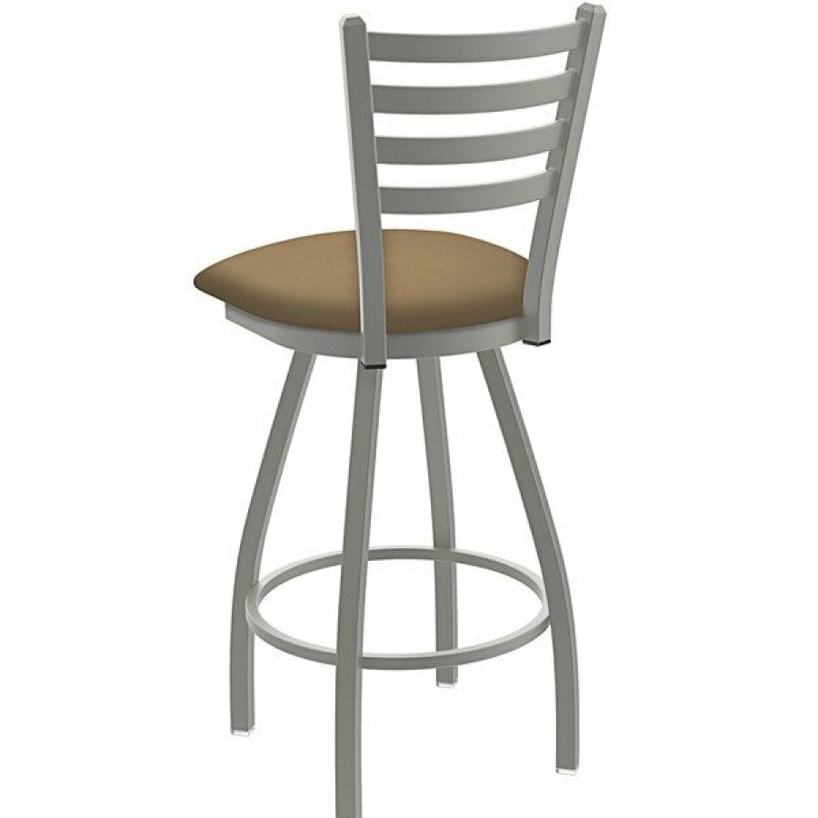 Restaurant Bar Stools * | Top 10 Holland Bar Stool Holland Barstool Xl 410 Jackie 30 Ladderback Swivel Bar Stool With Anodized Nickel Finish And Canter Sand Seat