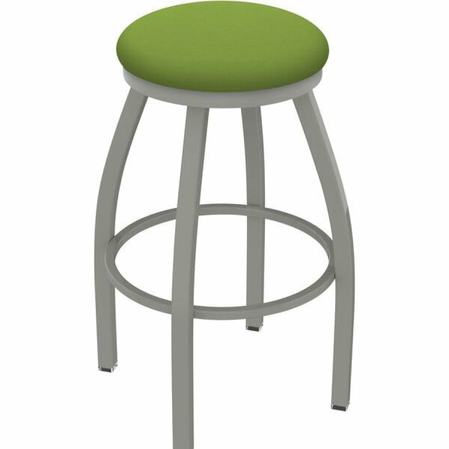 Restaurant Bar Stools * | Promo Holland Bar Stool Xl 802 Misha 30 Ladderback Swivel Bar Stool With Anodized Nickel Finish And Canter Kiwi Green Seat