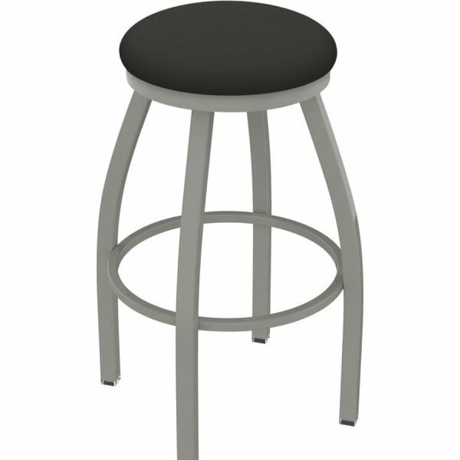 Restaurant Bar Stools * | Best Deal Holland Bar Stool Xl 802 Misha 30 Ladderback Swivel Bar Stool With Anodized Nickel Finish And Canter Iron Seat