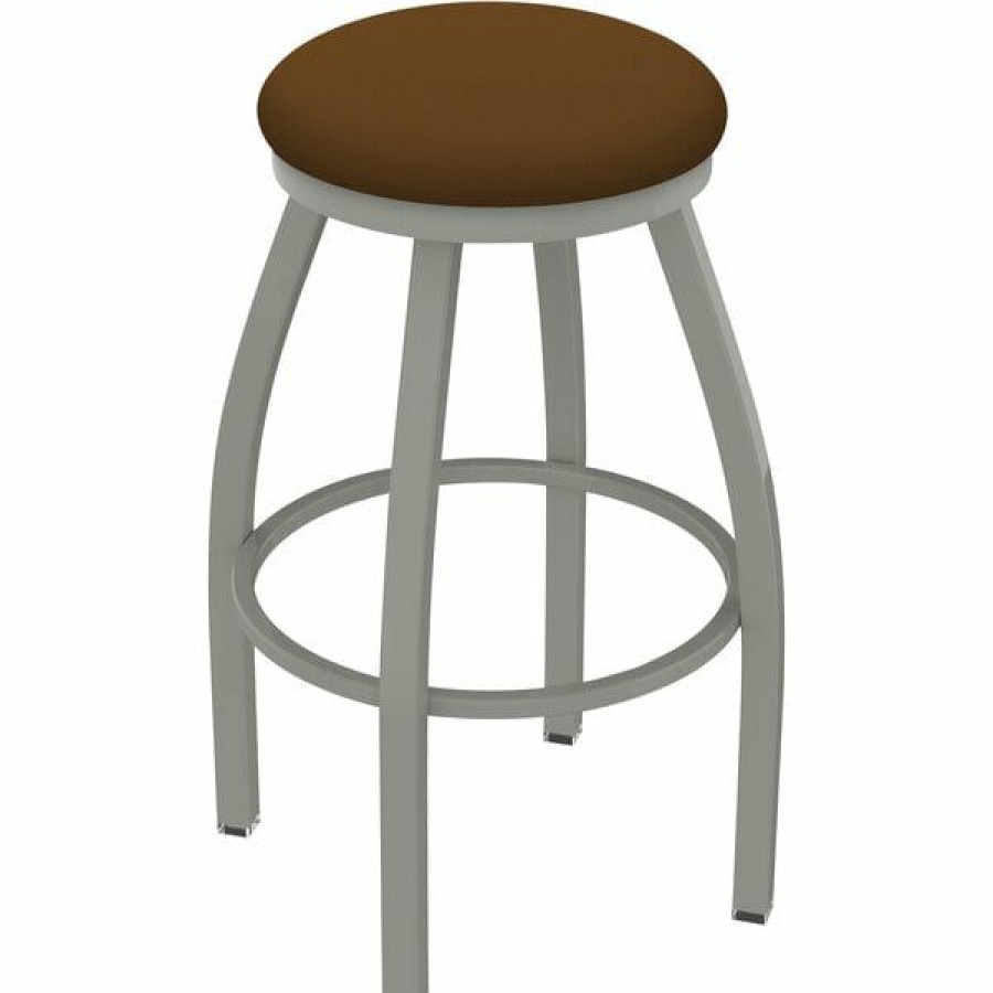 Restaurant Bar Stools * | New Holland Bar Stool Xl 802 Misha 30 Ladderback Swivel Bar Stool With Anodized Nickel Finish And Canter Thatch Seat