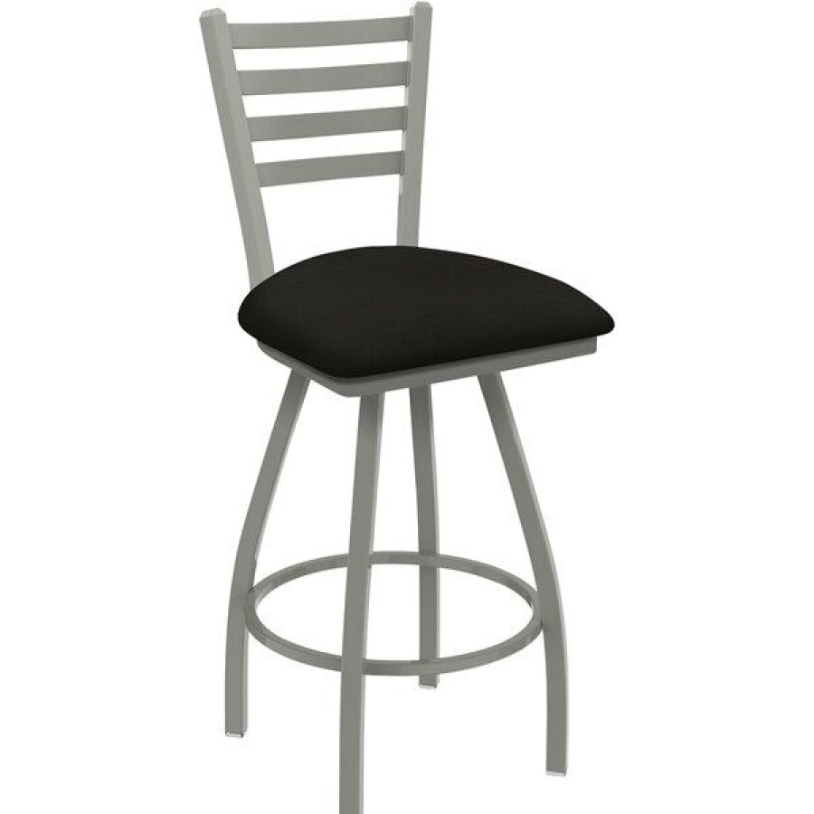 Restaurant Bar Stools * | New Holland Bar Stool Holland Barstool Xl 410 Jackie 30 Ladderback Swivel Bar Stool With Anodized Nickel Finish And Canter Espresso Seat