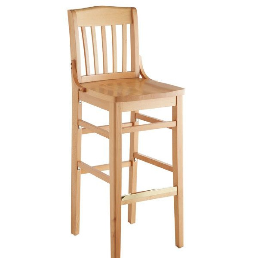 Restaurant Bar Stools * | Coupon Lancaster Table & Seating Natural School House Bar Height Chair