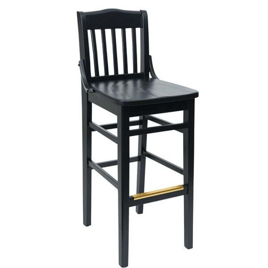 Restaurant Bar Stools * | Promo Bfm Seating Zwb302Bl-Bl Cornell Black Beechwood Bar Height Chair