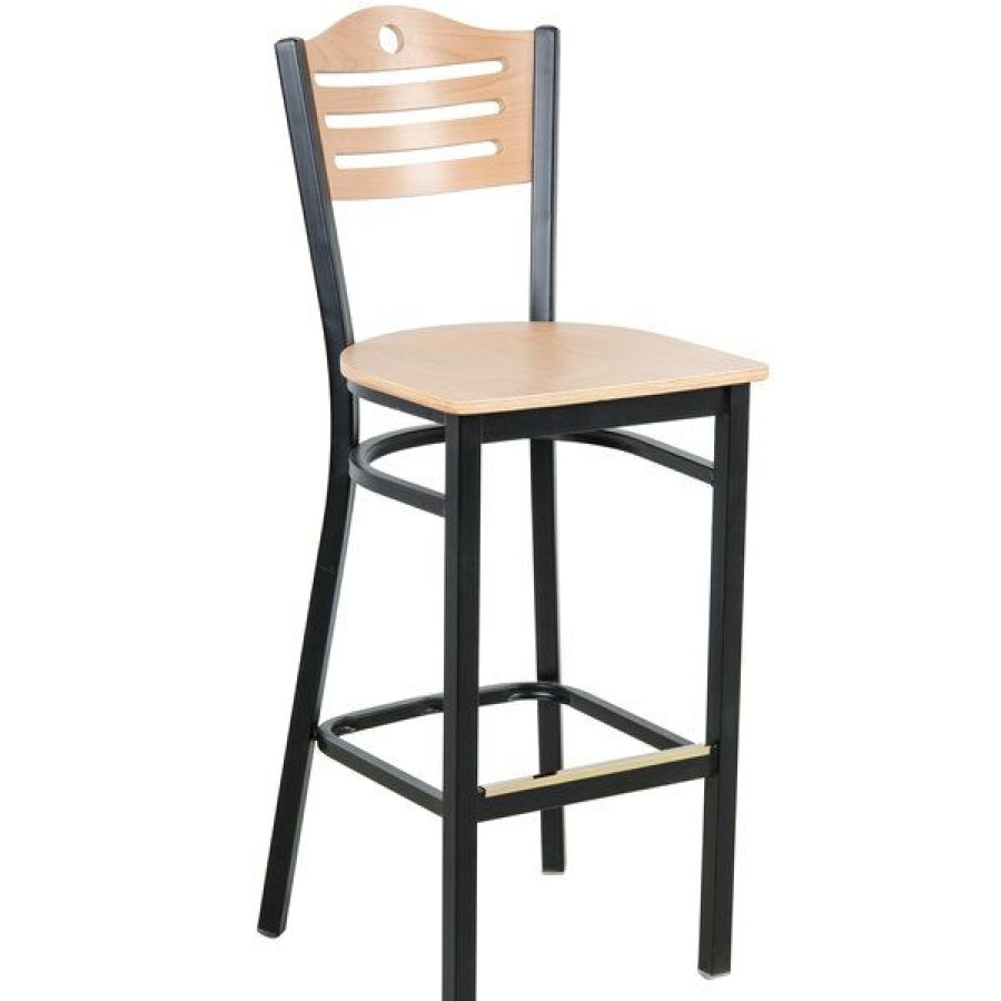 Restaurant Bar Stools * | Best Reviews Of Lancaster Table & Seating Natural Finish Bar Height Bistro Chair