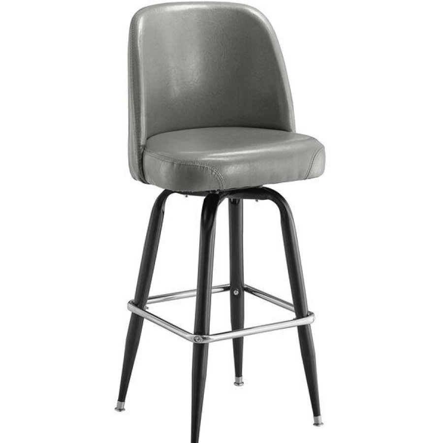 Restaurant Bar Stools * | Promo Lancaster Table & Seating Gray Barstool With 18 Wide Bucket Seat