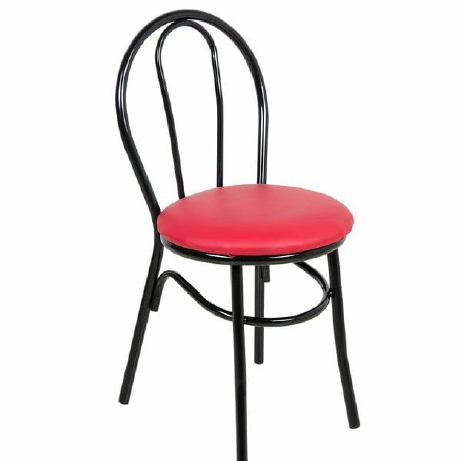 Restaurant Chairs * | Cheapest Lancaster Table & Seating Red Hairpin Cafe Chair With 1 1/4 Padded Seat