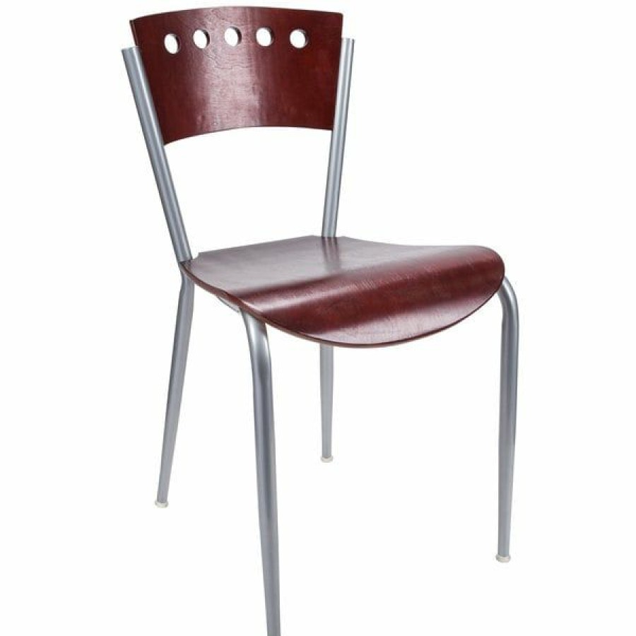 Restaurant Chairs * | New Lancaster Table & Seating Mahogany Finish Cafe Chair