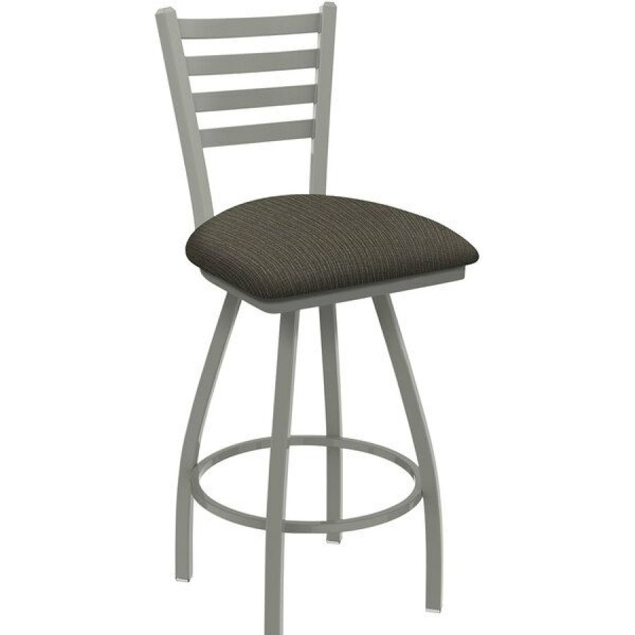 Restaurant Bar Stools * | Brand New Holland Bar Stool Xl 410 Jackie 30 Ladderback Swivel Bar Stool With Anodized Nickel Finish And Graph Chalice Seat