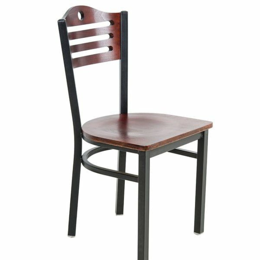 Restaurant Chairs * | Deals Lancaster Table & Seating Mahogany Finish Bistro Dining Chair