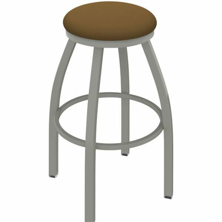 Restaurant Bar Stools * | Wholesale Holland Bar Stool Xl 802 Misha 30 Ladderback Swivel Bar Stool With Anodized Nickel Finish And Canter Saddle Seat