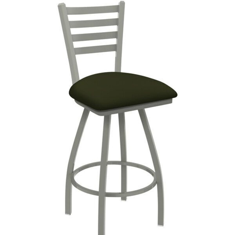 Restaurant Bar Stools * | New Holland Bar Stool Holland Barstool Xl 410 Jackie 30 Ladderback Swivel Bar Stool With Anodized Nickel Finish And Canter Pine Seat