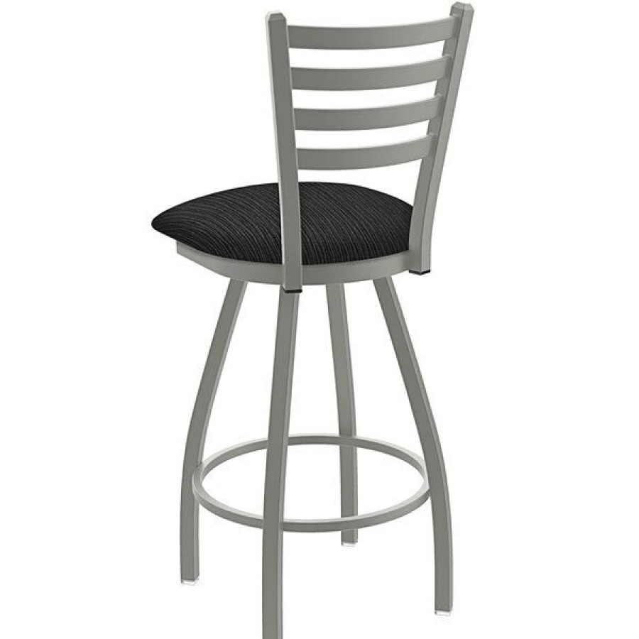 Restaurant Bar Stools * | Flash Sale Holland Bar Stool Xl 410 Jackie 30 Ladderback Swivel Bar Stool With Anodized Nickel Finish And Graph Coal Seat