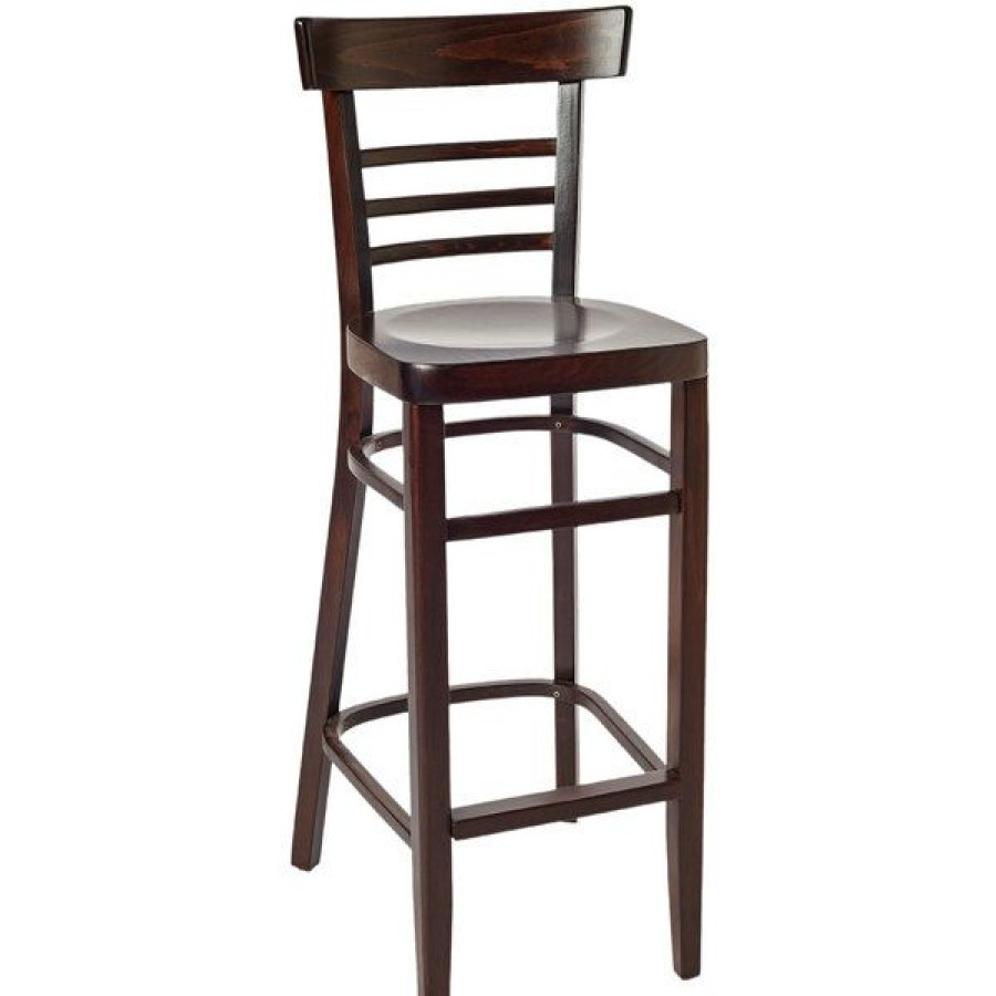 Restaurant Bar Stools * | Cheap Bfm Seating Zwb66Dw-Dw Giulia Dark Walnut Beechwood Bar Height Chair