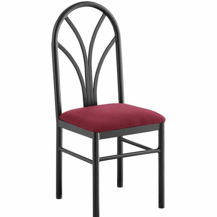 Restaurant Chairs * | Outlet Lancaster Table & Seating Maroon 4 Spoke Restaurant Dining Room Chair With 1 3/4 Padded Seat