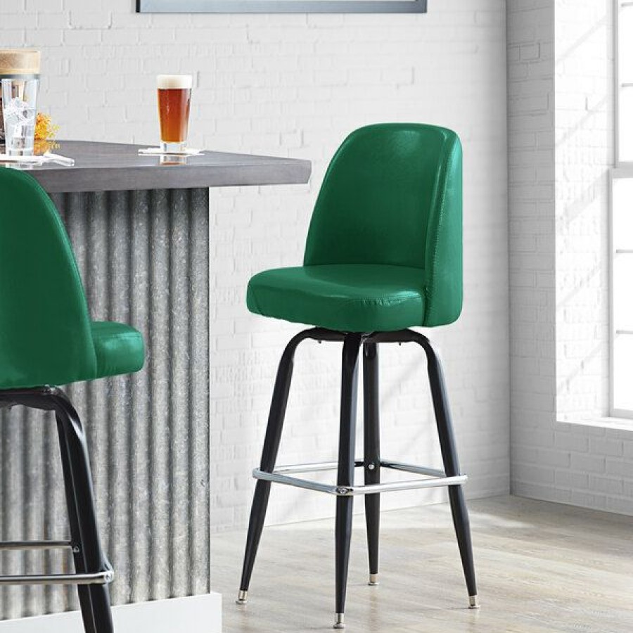 Restaurant Bar Stools * | Cheapest Lancaster Table & Seating Green Barstool With 18 Wide Bucket Seat