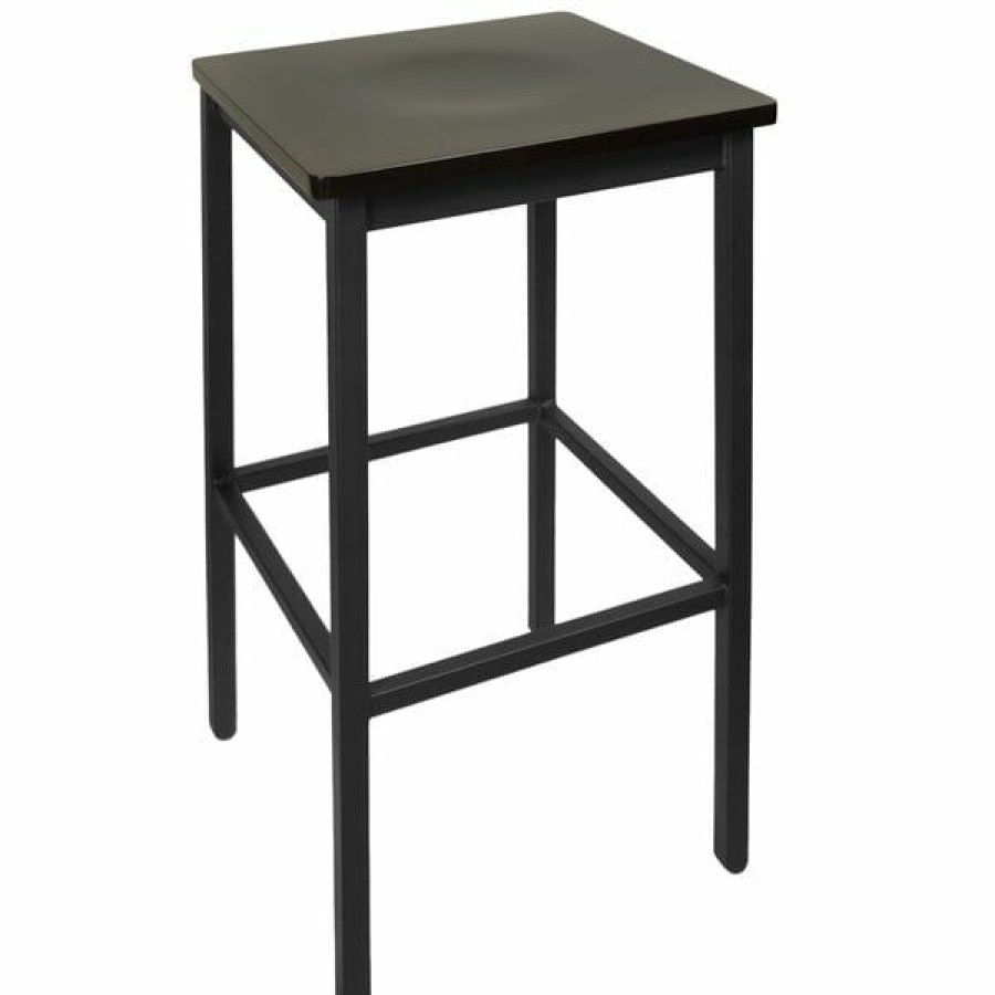 Restaurant Bar Stools * | Wholesale Bfm Seating 2510Bblw-Sb Trent Sand Black Metal Barstool With Black Wood Seat